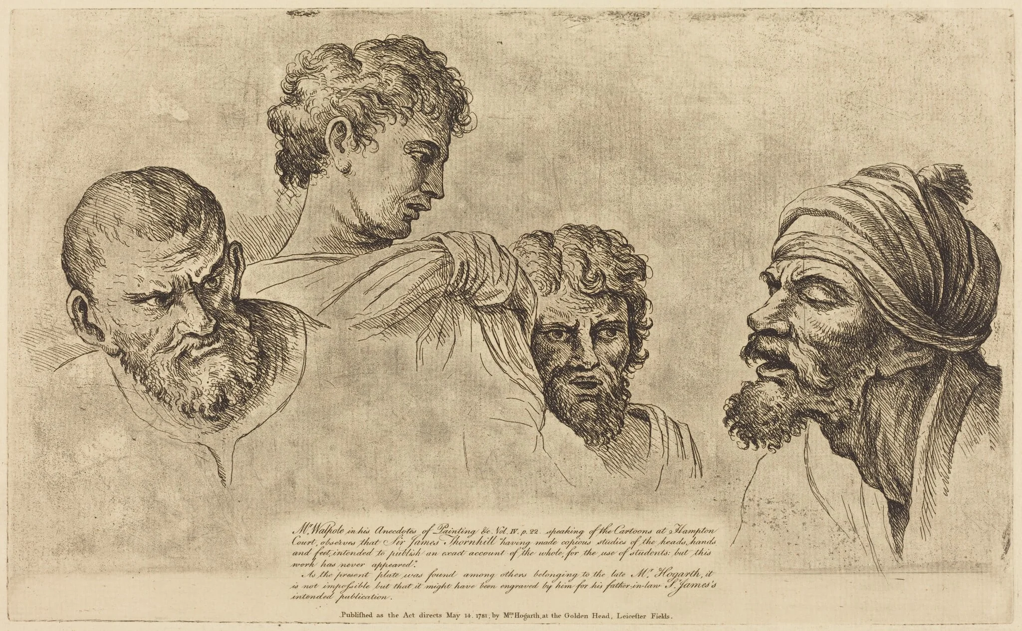 Four Heads from the Raphael Cartoons at Hampton Court, detail