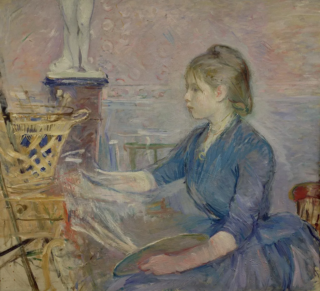 Paule Gobillard peignant, by Berthe Morisot, oil, 1894