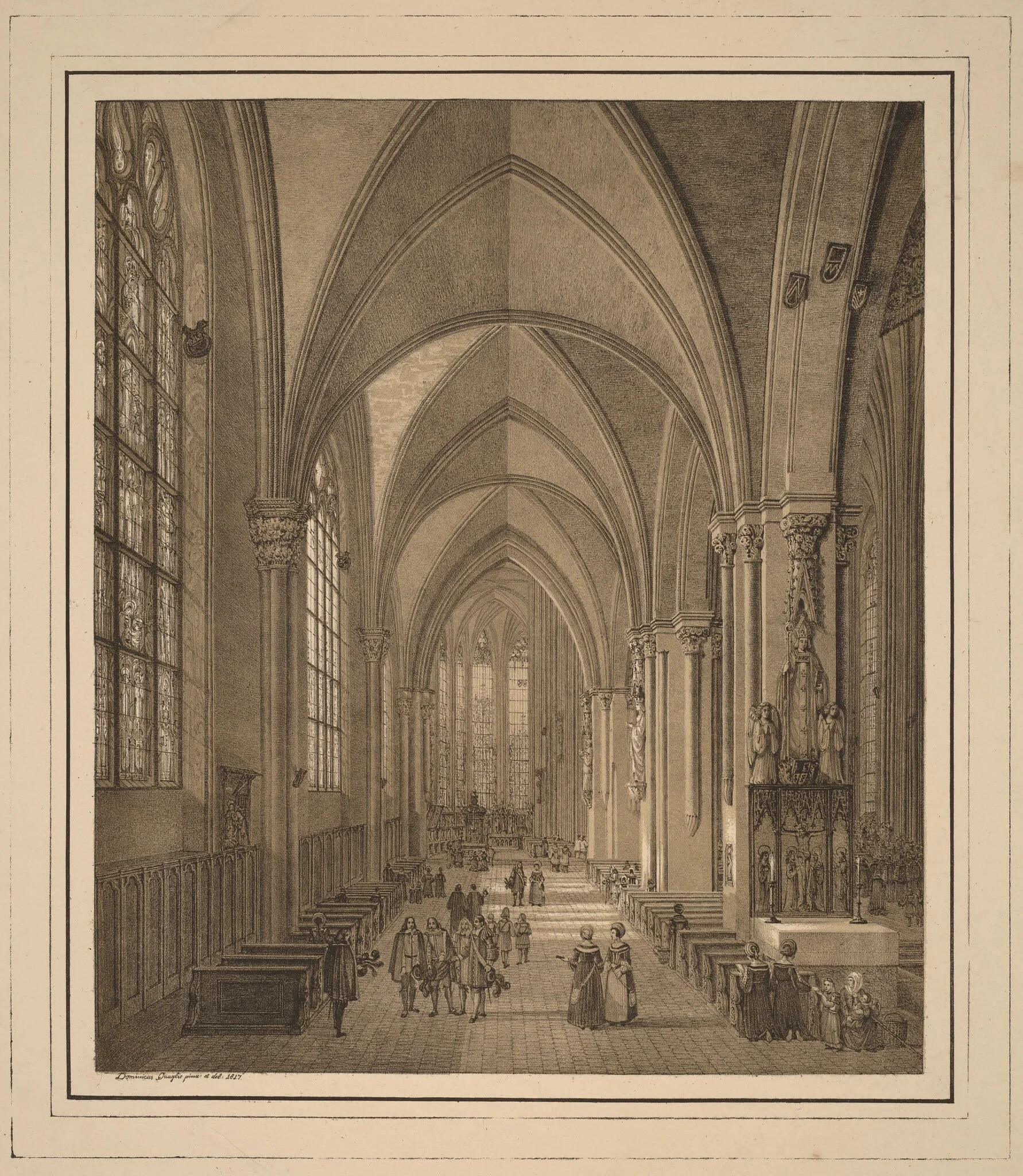 View of the Interior of the Church of St Sebald in Nuremberg, detail