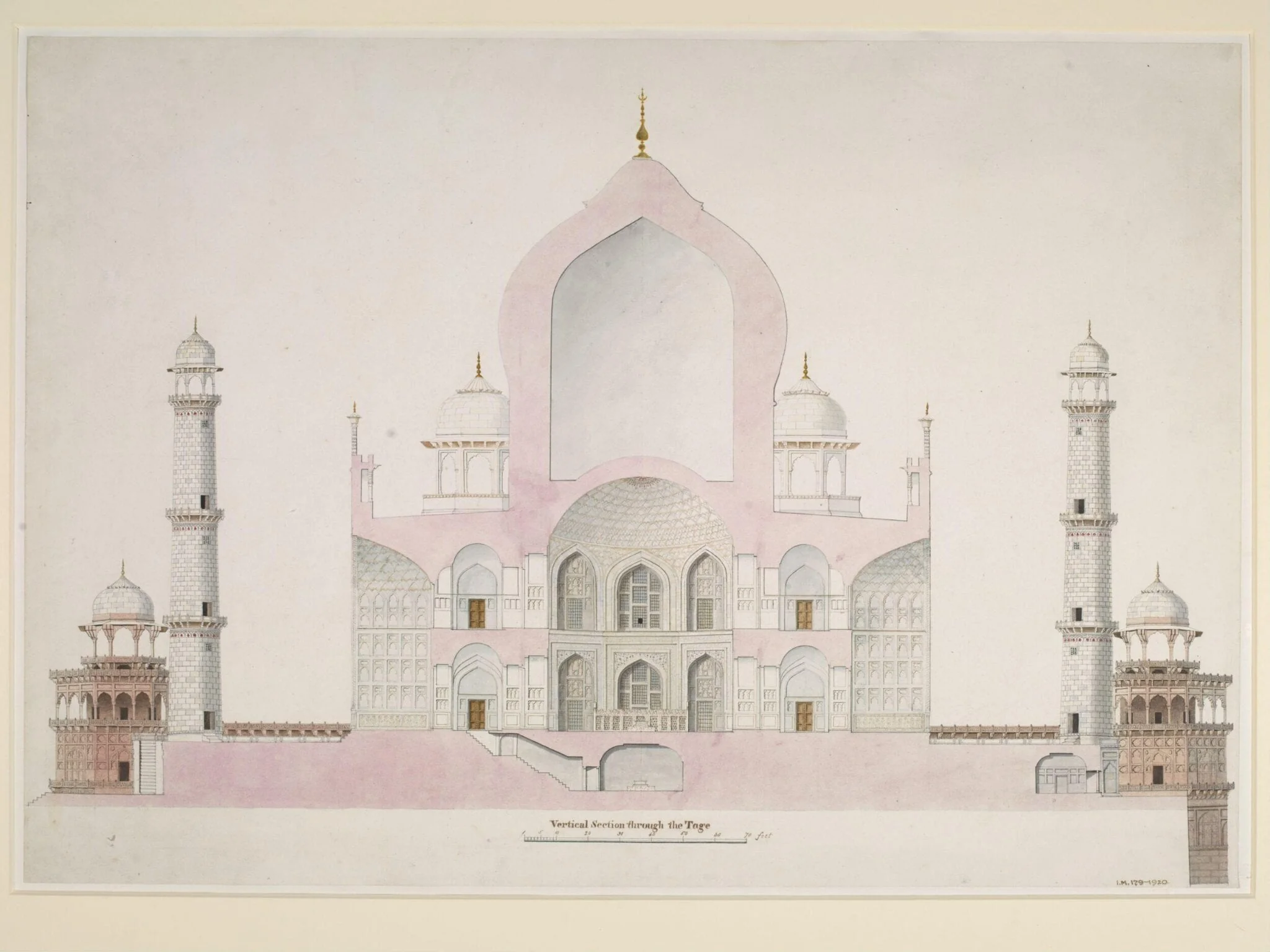 Vertical Section through the Tage, detail
