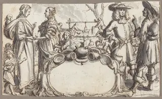 Allegory of Poverty and Wealth, by Conrad Meyer, ink, 1654