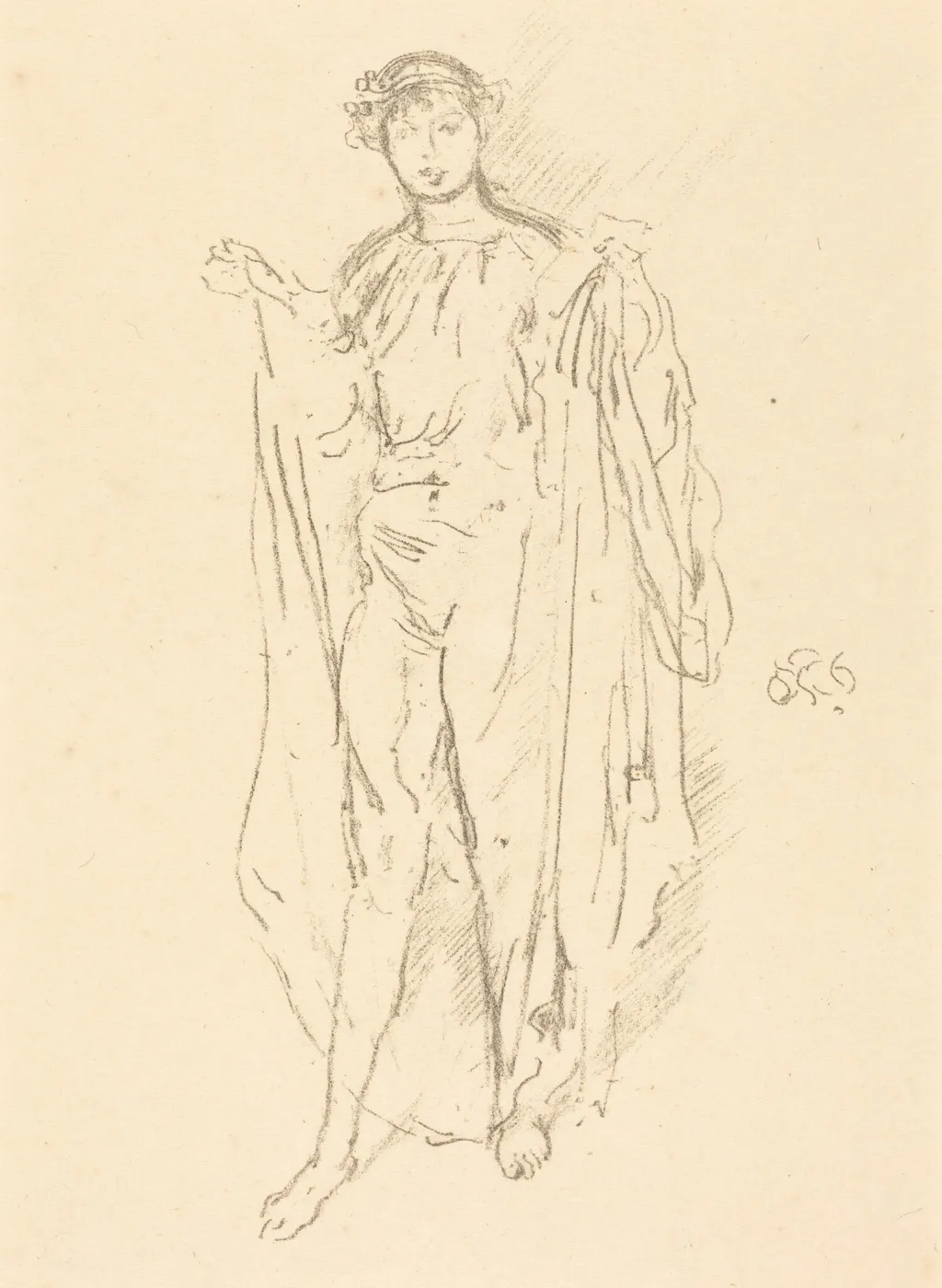The Girl, by James McNeill Whistler, ink, 1891