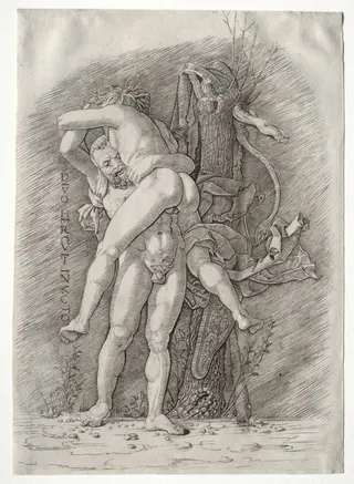 Hercules and Antaeus, by Andrea Mantegna, 1404