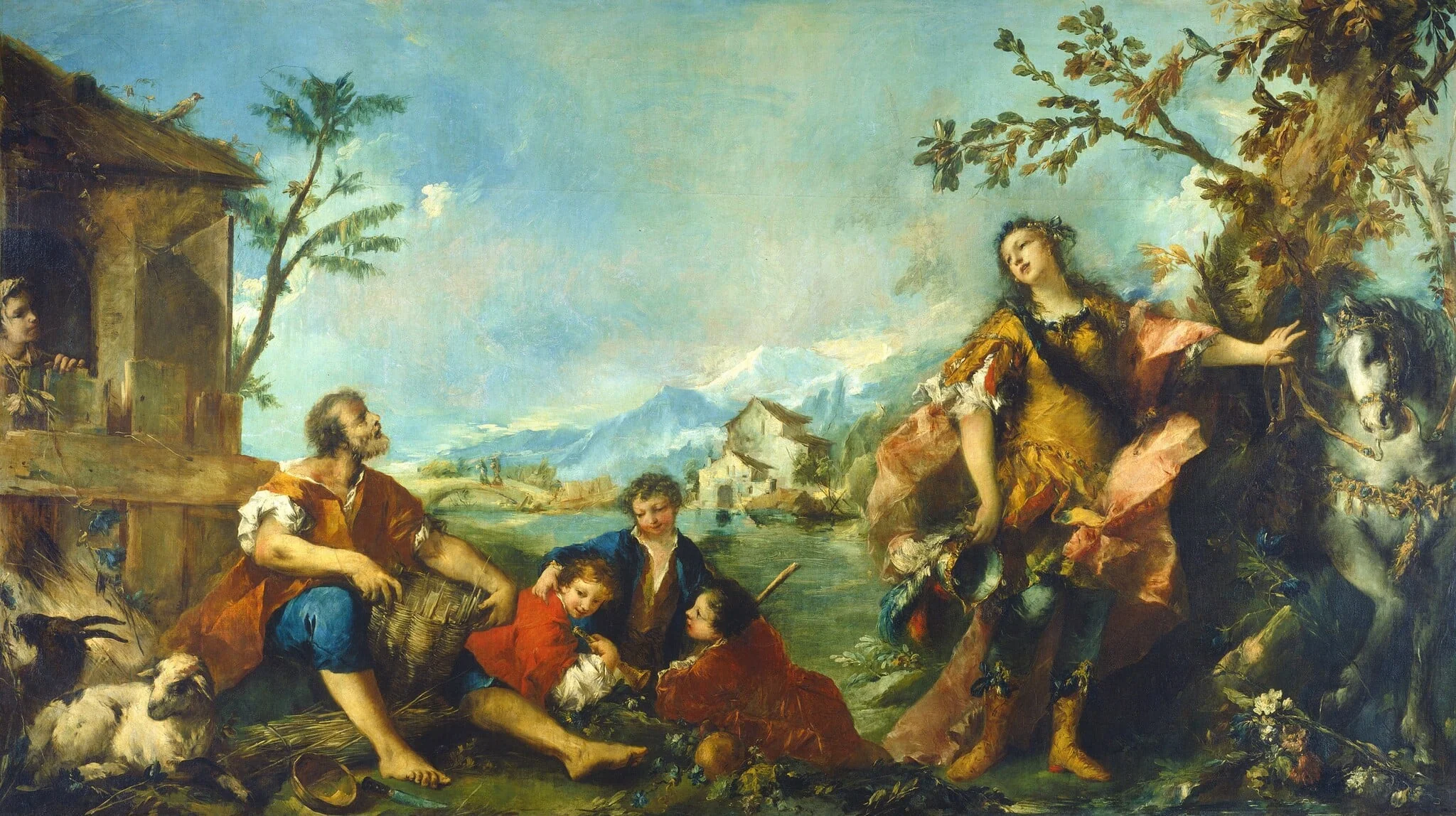 Erminia and the Shepherds, detail