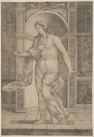 Lucretia, by Jacopo Francia, ink, 1510