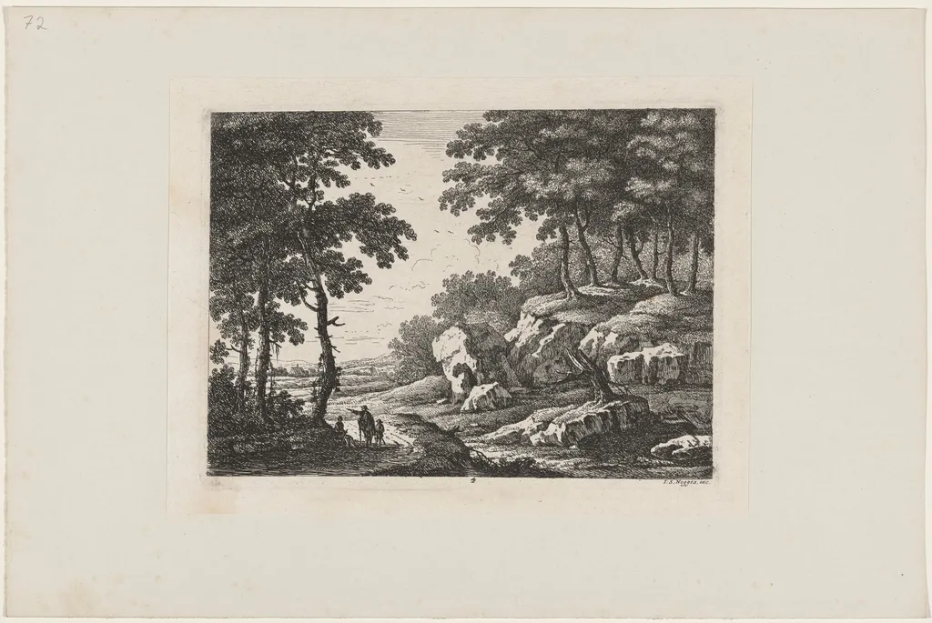 Traveler Pointing the Way, by Johann Christoph Dietzsch, ink, 1734