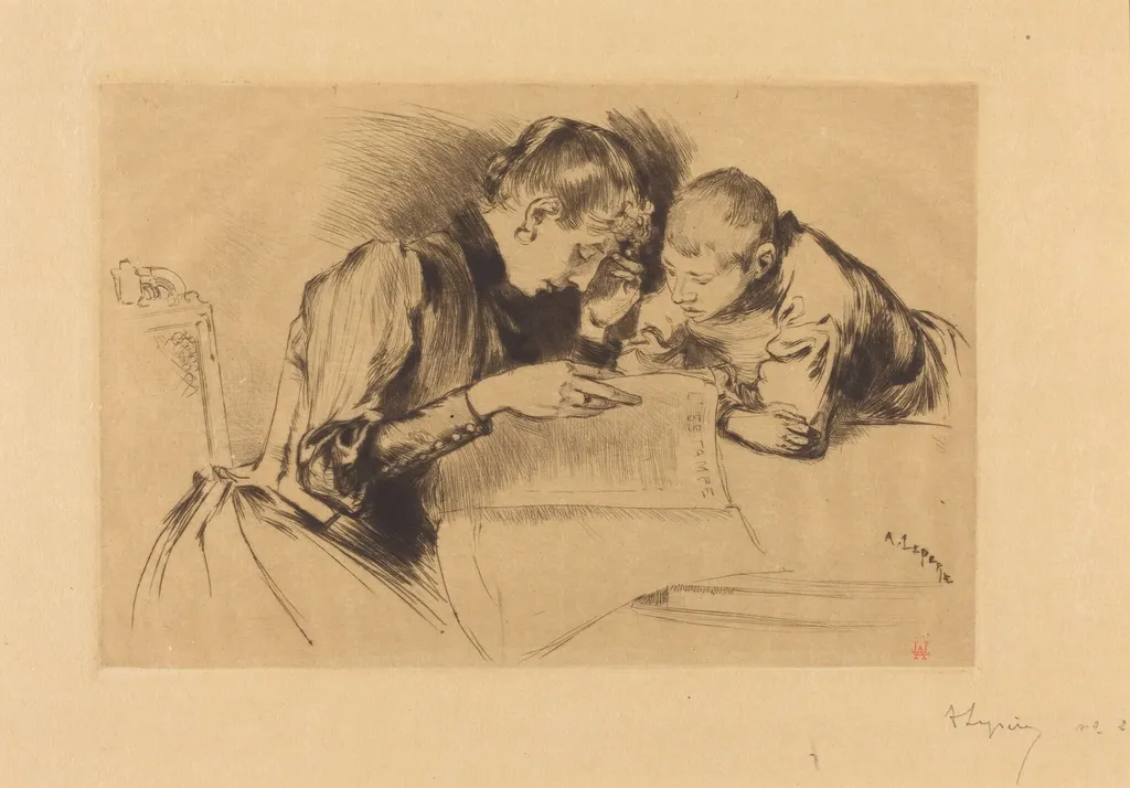 Images (Les images), by Auguste Lepère, ink, 1889