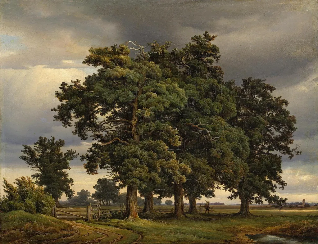 Oaks, by Georg Heinrich Crola, oil, 1833