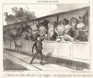 Il faut que vous fassiez encore place..., by Honoré Daumier, ink, 1852