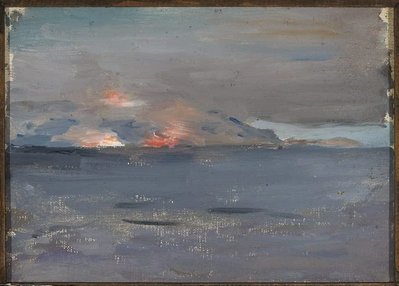 Fires from a ship. From the journey to Palestine, detail