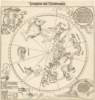 The Southern Celestial Hemisphere, by Albrecht Dürer, ink, 1515