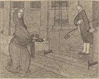 High-Class, by Ernst Barlach, graphite, 1906