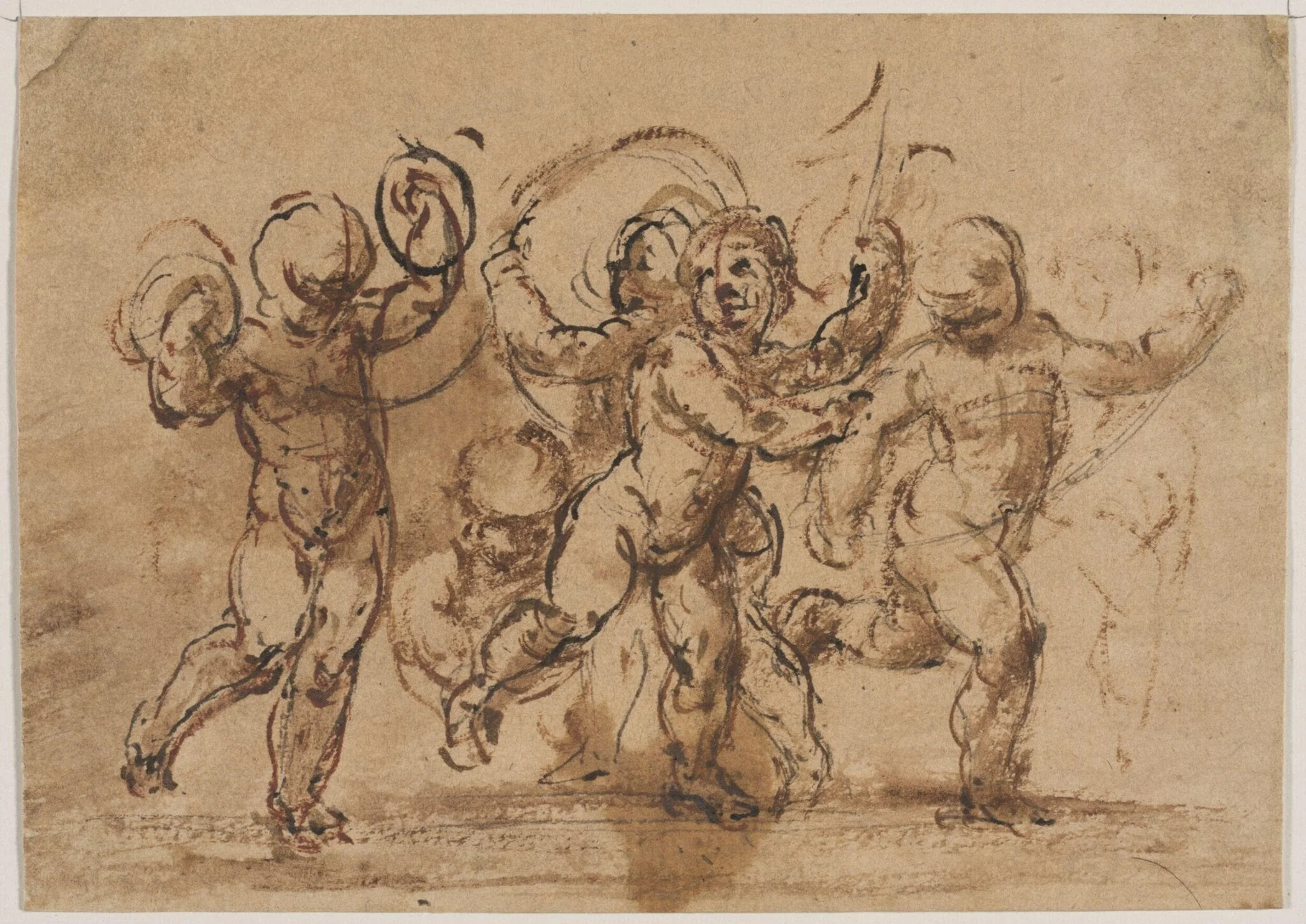 Boys running, detail