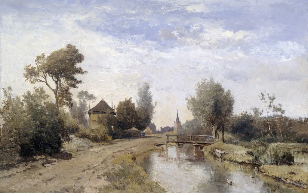 Landscape at Kortenhoef, by Paul Joseph Constantin Gabriël, oil, 1889