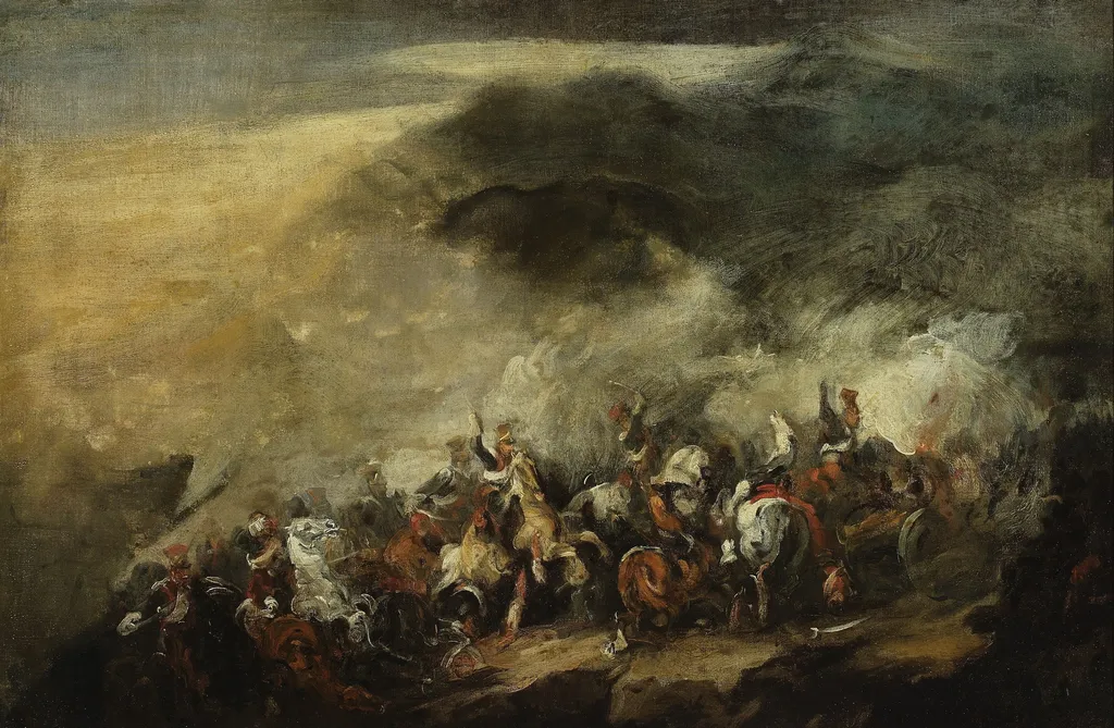 Battle of Somosierra, by Piotr Michałowski, oil, 1842