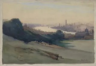 The Thames at Greenwich, by William Radford Dakin, watercolor, 1890