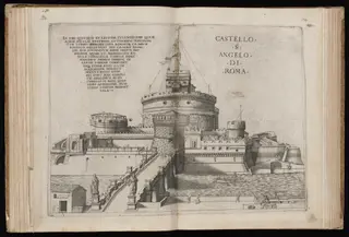 Castello S. Angelo di Roma [Castel Sant'Angelo in Rome], by Nicolas Beatrizet, ink, 1562