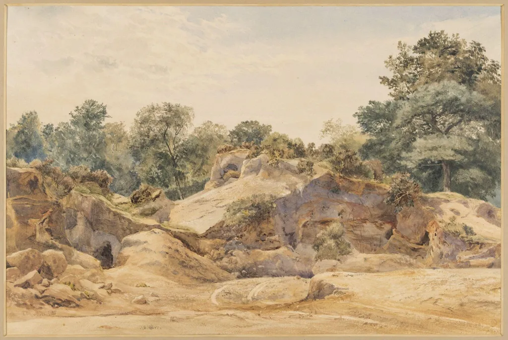 Gravel Pit at Hampstead, 1855, by Thomas Frederick Collier, watercolor, 1855