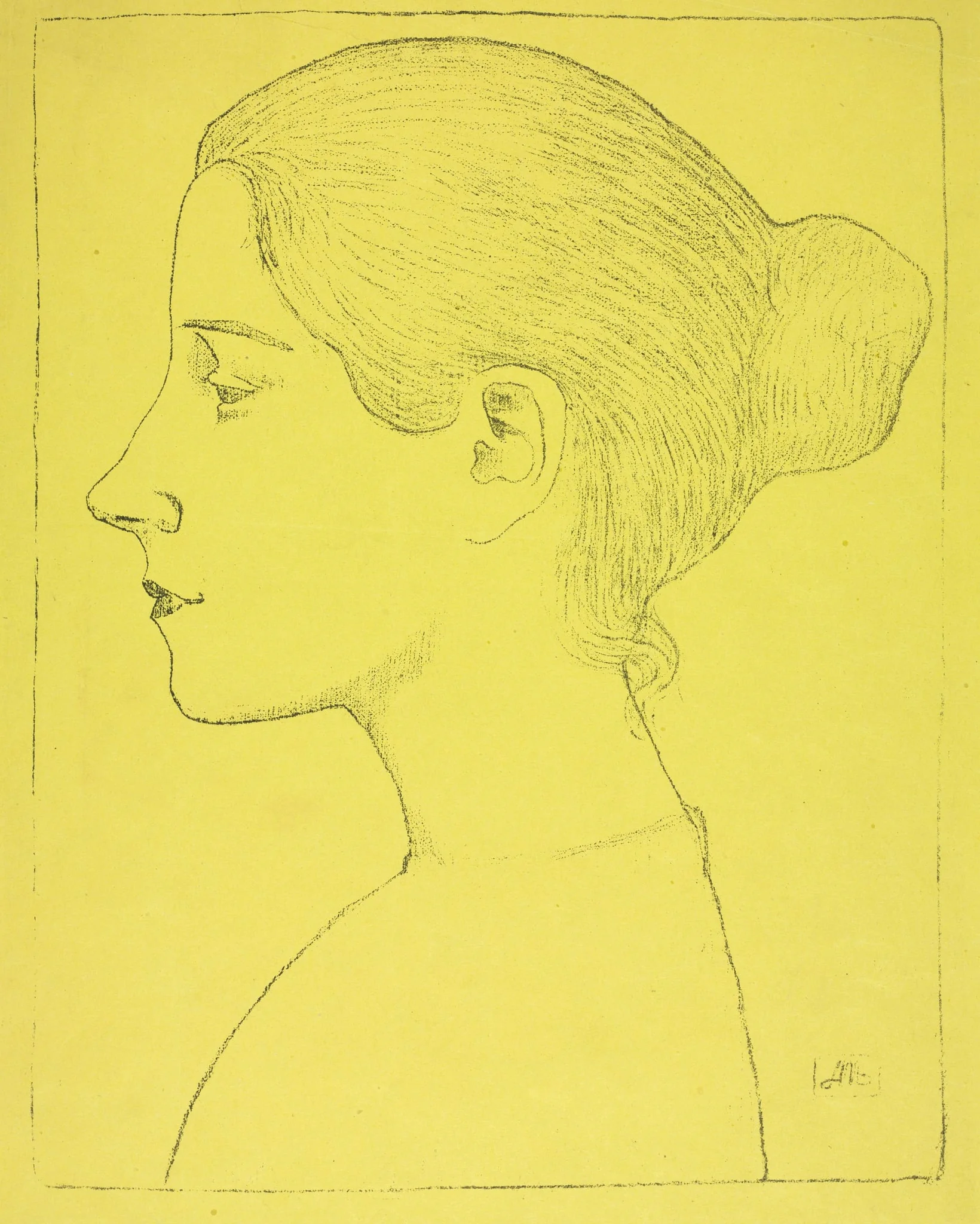 Portrait of a Young Woman (Profil de jeune fille), detail