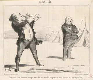 Les suites d'une discussion politique ..., by Honoré Daumier, ink, 1850