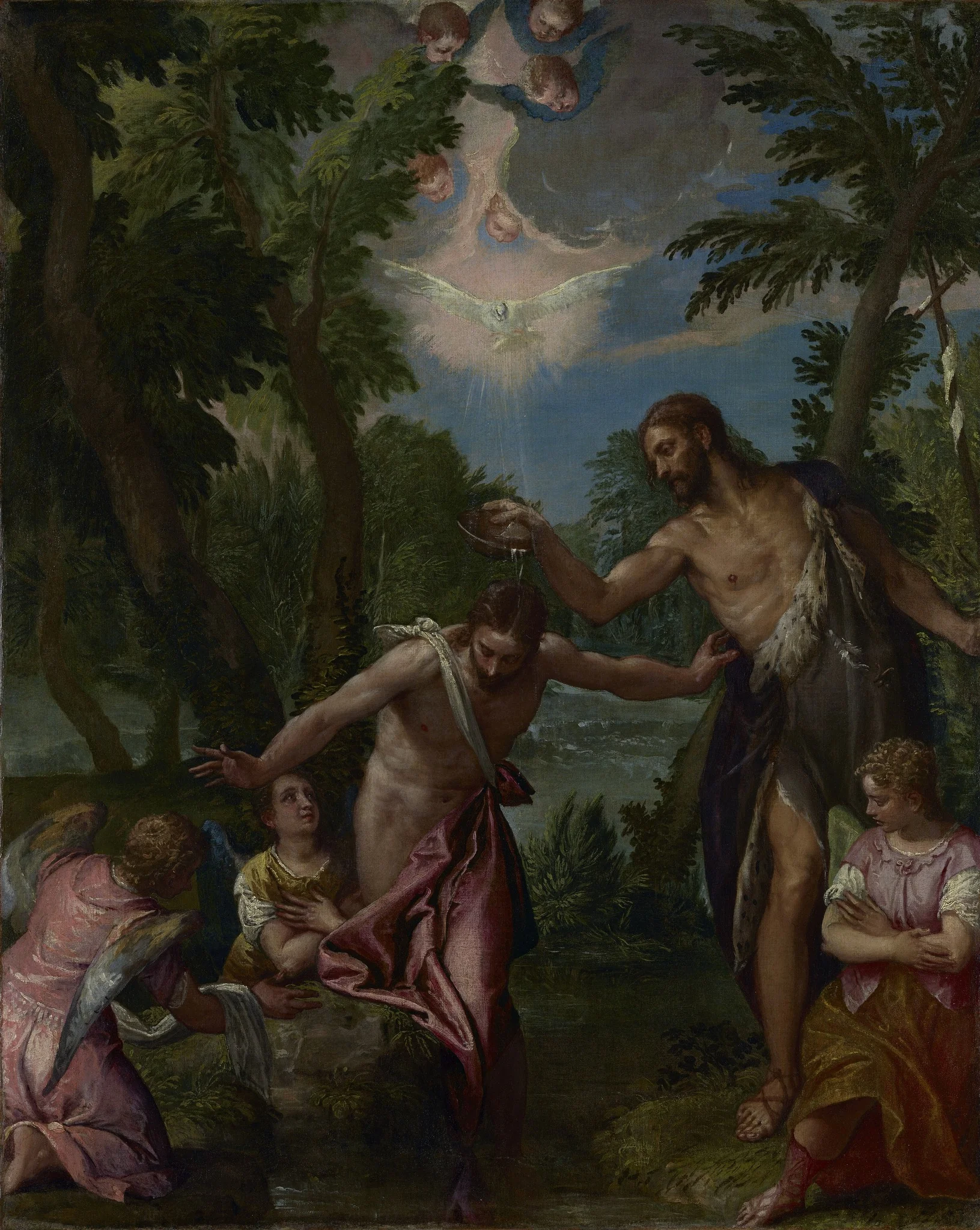 The Baptism of Christ, detail