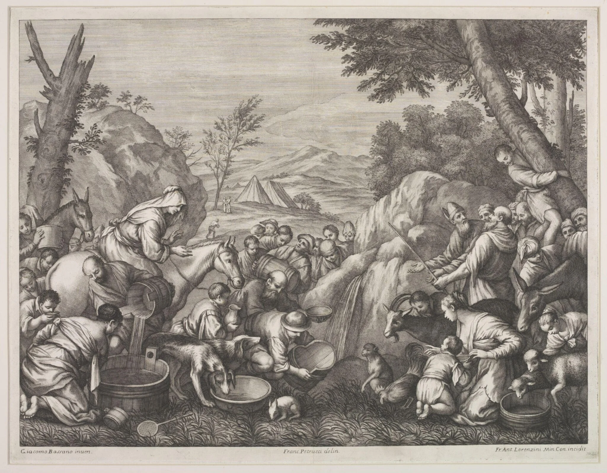 Moses Striking the Rock, detail
