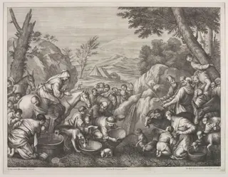 Moses Striking the Rock, by Giovanni Antonio Lorenzini, 1750