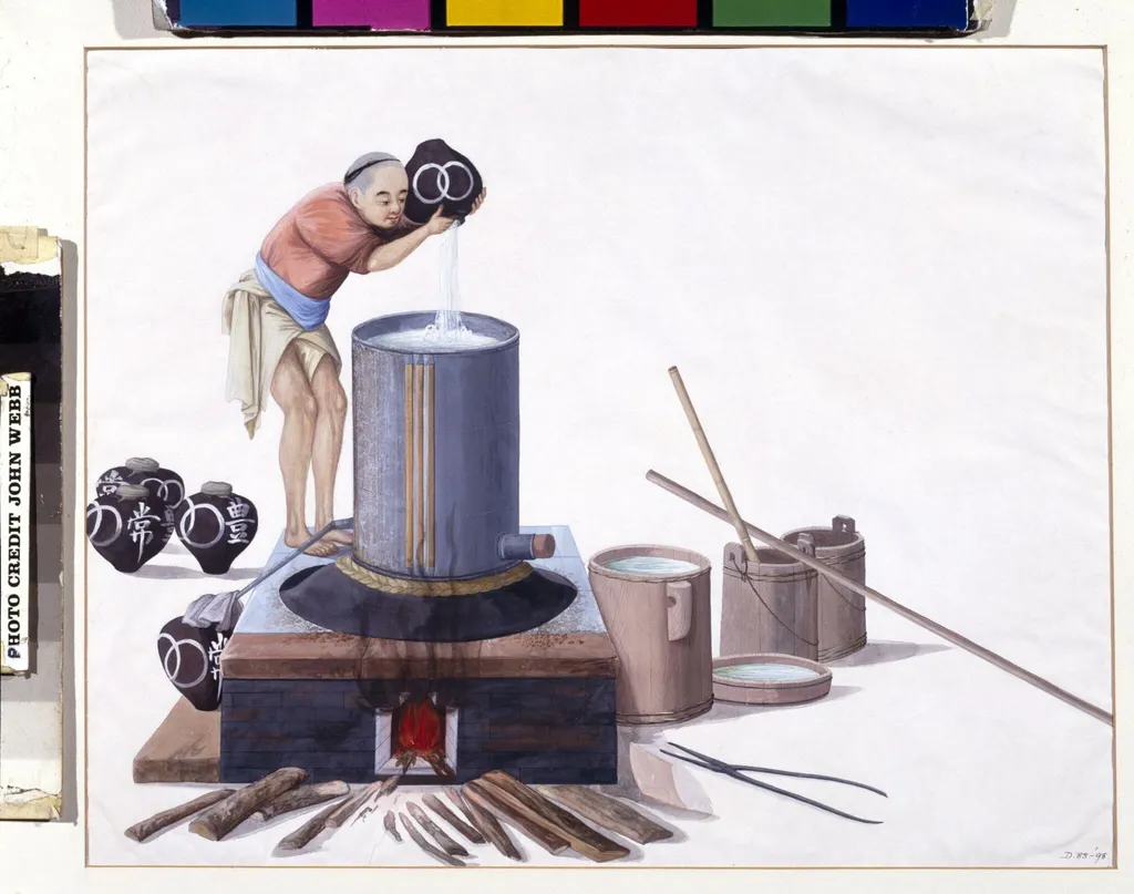A Wine Distiller, by Puqua, paint, 1790