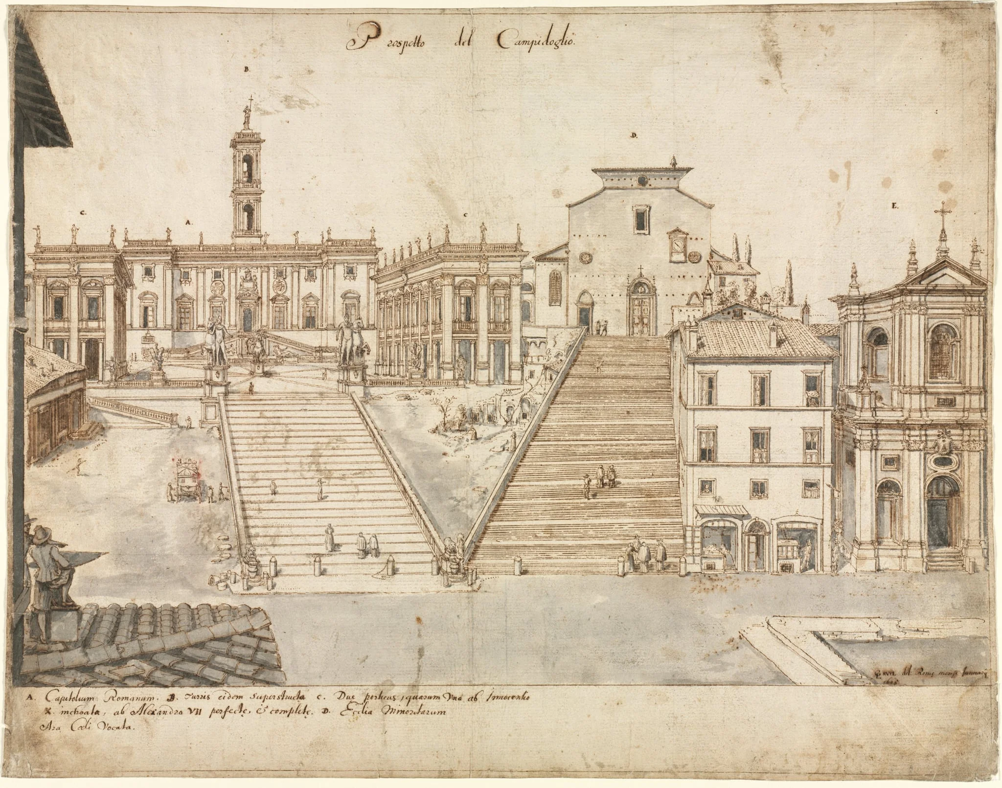 Eighteen Views of Rome: The Campidoglio, detail
