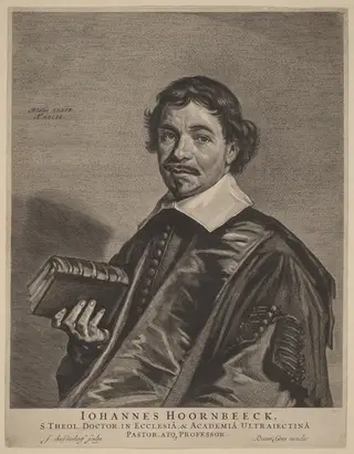 Johannes Hoornbeeck, by Jonas Suyderhoff, ink, 1651