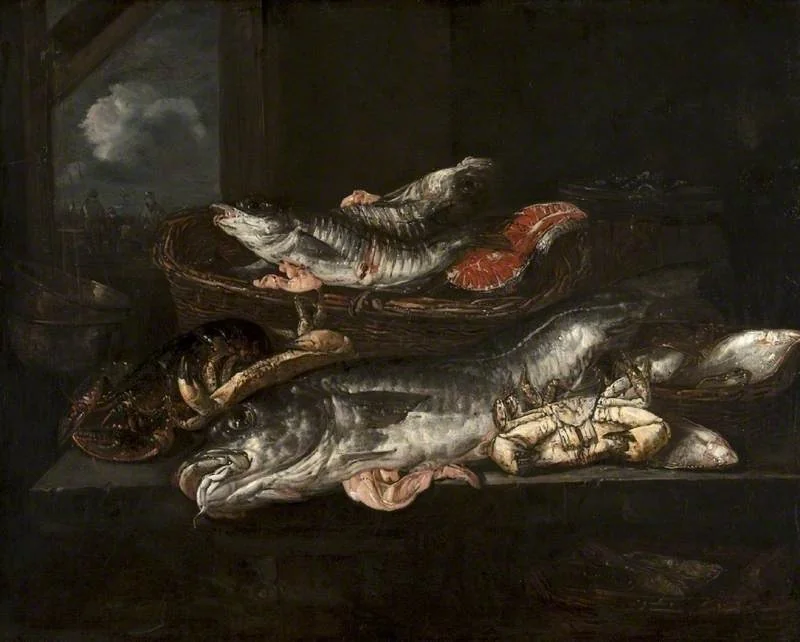 Still Life: Haddock, Plaice, Crabs and Lobster, detail
