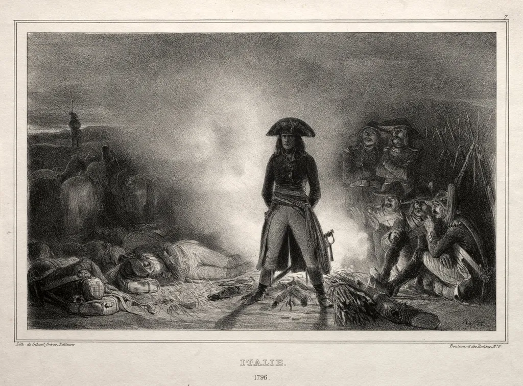 Album for 1836:  Italy, 1796, Napoleon Bonaparte, by Auguste Raffet, 1836