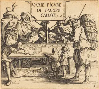 Frontispiece for "Varie Figure", by Jacques Callot, ink, 1621
