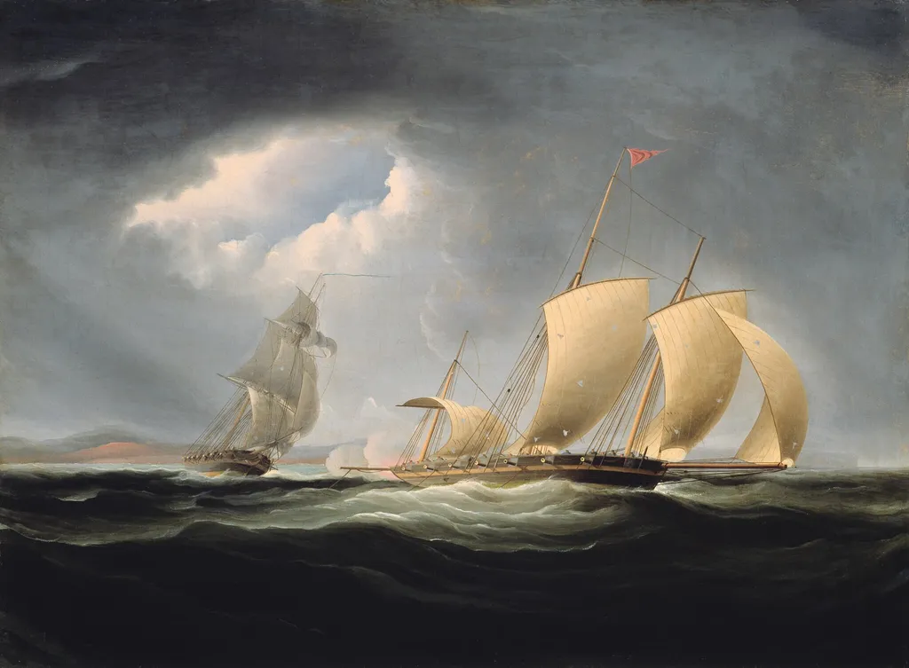 Capture of the Tripoli by the Enterprise, by Thomas Birch, oil