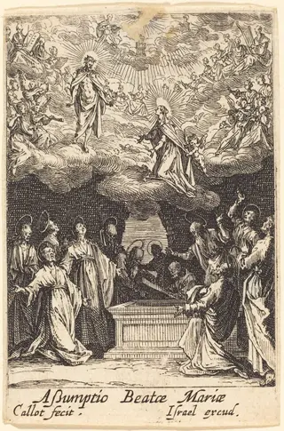 The Assumption of the Virgin, by Jacques Callot, ink, 1634