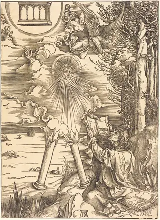 Saint John Devouring the Book, by Albrecht Dürer, ink, 1497
