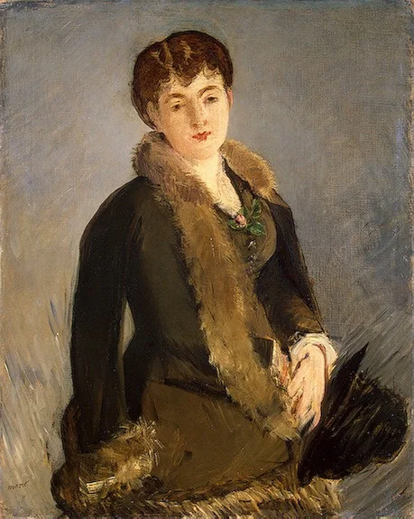 Portrait of Mademoiselle Isabelle Lemonnier, detail
