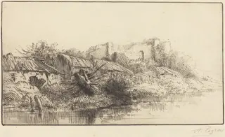 Abandoned Village (Le village abondonne), by Alphonse Legros, ink, 1874