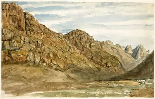 Rock Cliffs along the Romanche, by Paul Huet, graphite, 1858
