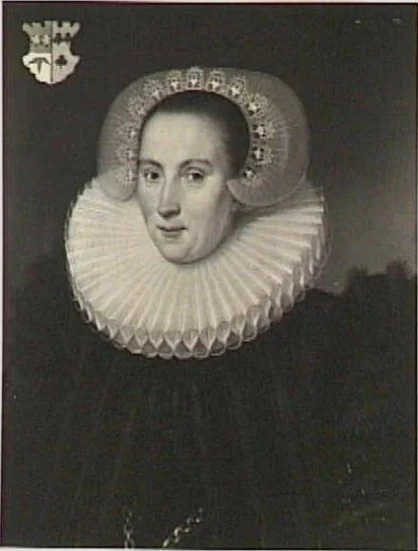 Portrait of Maria Carré (d1613), detail