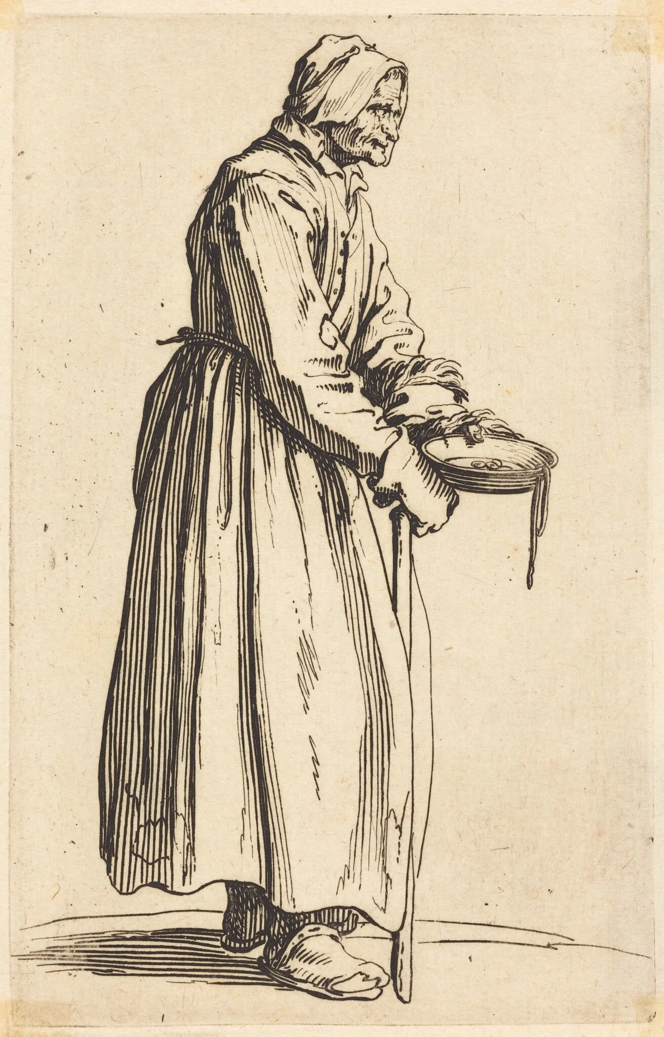 Beggar Woman with Pan, detail