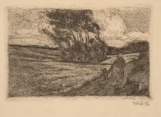 Thunderstorm (Small), by Emil Orlik, ink, 1896