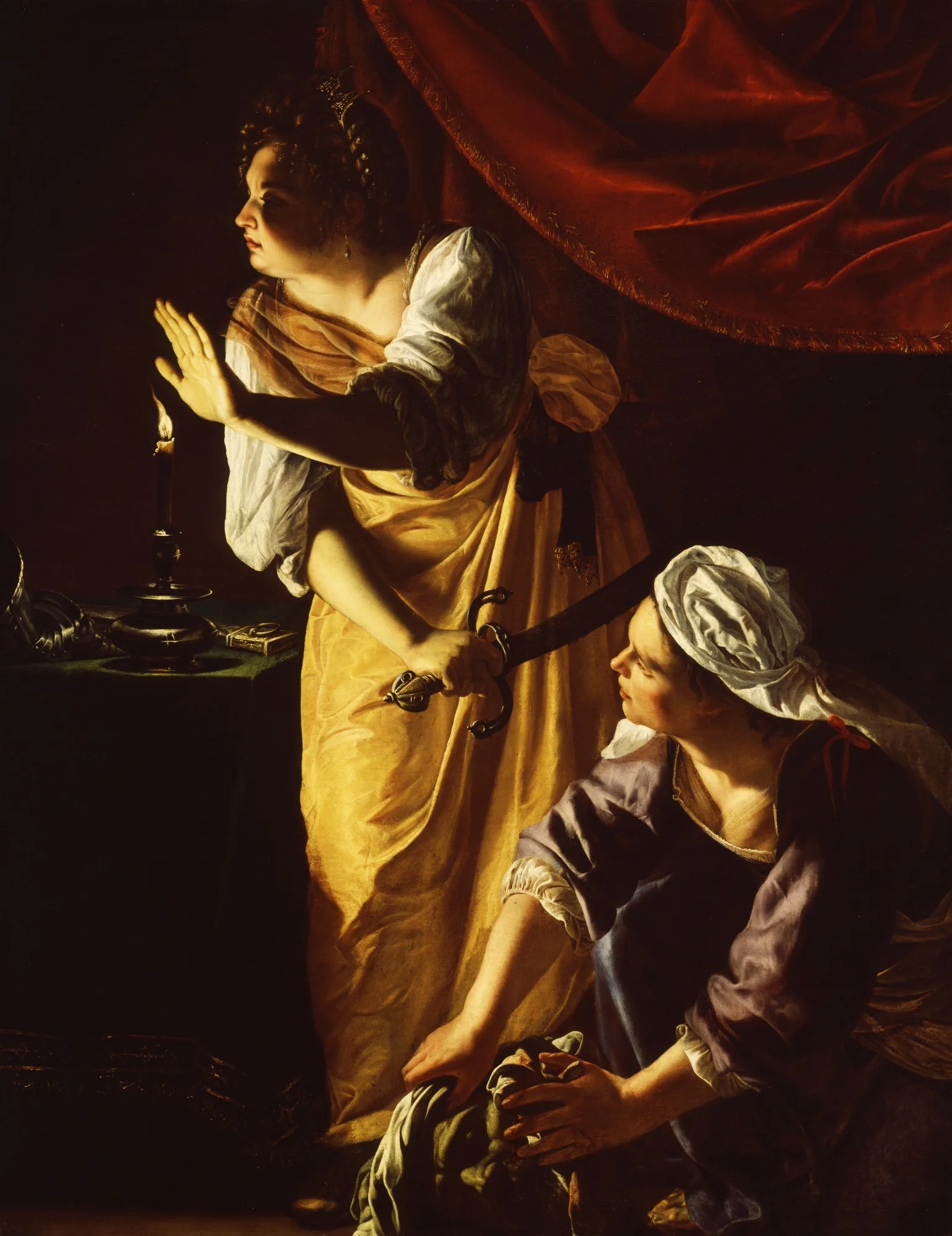Judith and Maidservant with Head of Holofernes, detail