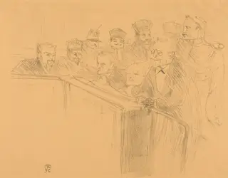 Dupas Deposition (Déposition Dupas), by Henri de Toulouse-Lautrec, ink, 1896