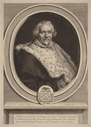 Remi Du Laury, by Gerard Edelinck, ink, 1679