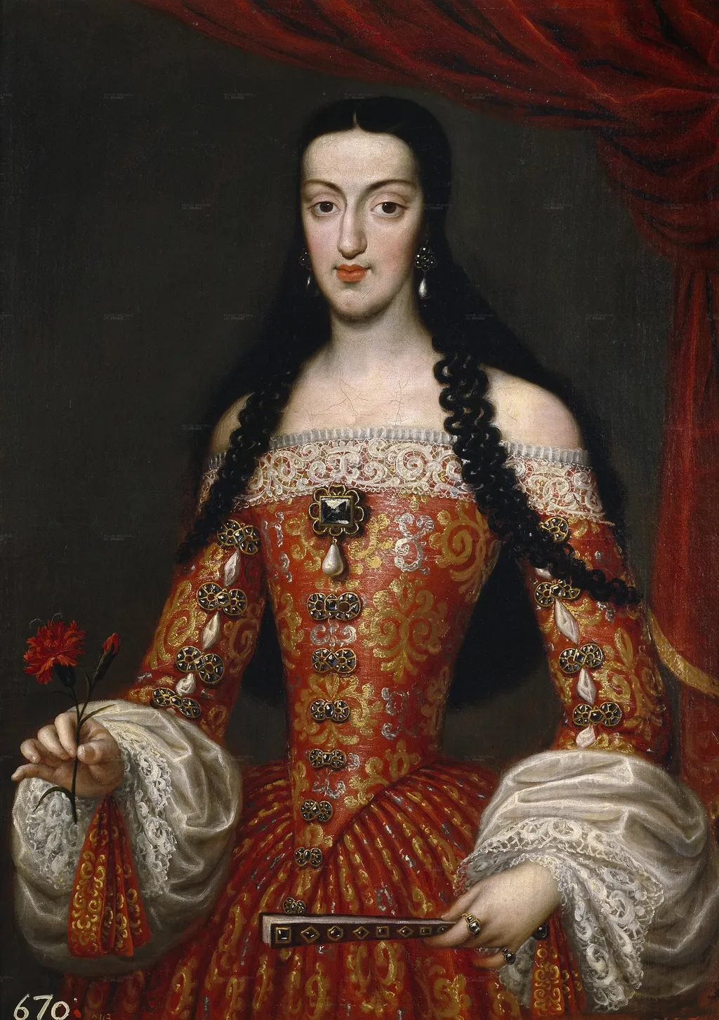 Mary Louise of Orleans, queen of Spain, by José García Hidalgo, oil, 1690