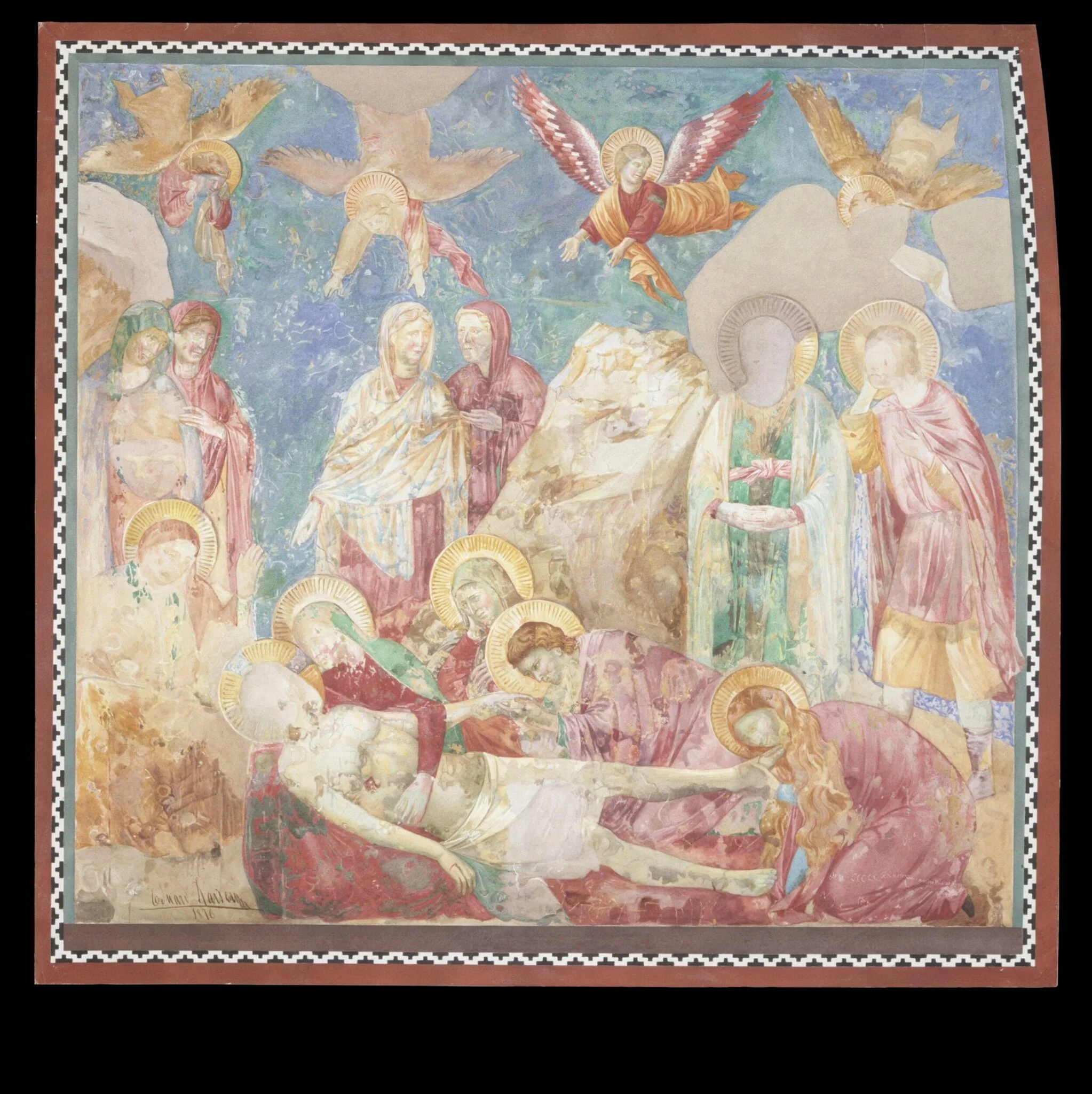 Copy after the painting The Pieta attributed to the Isaac Master in the Upper Church, San Francesco, Assisi, detail
