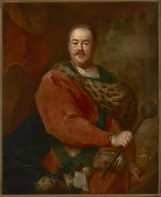 Portrait of Jan Klemens Branicki (1689–1771), Grand Hetman of the Crown, by Augustyn Mirys, oil, 1750