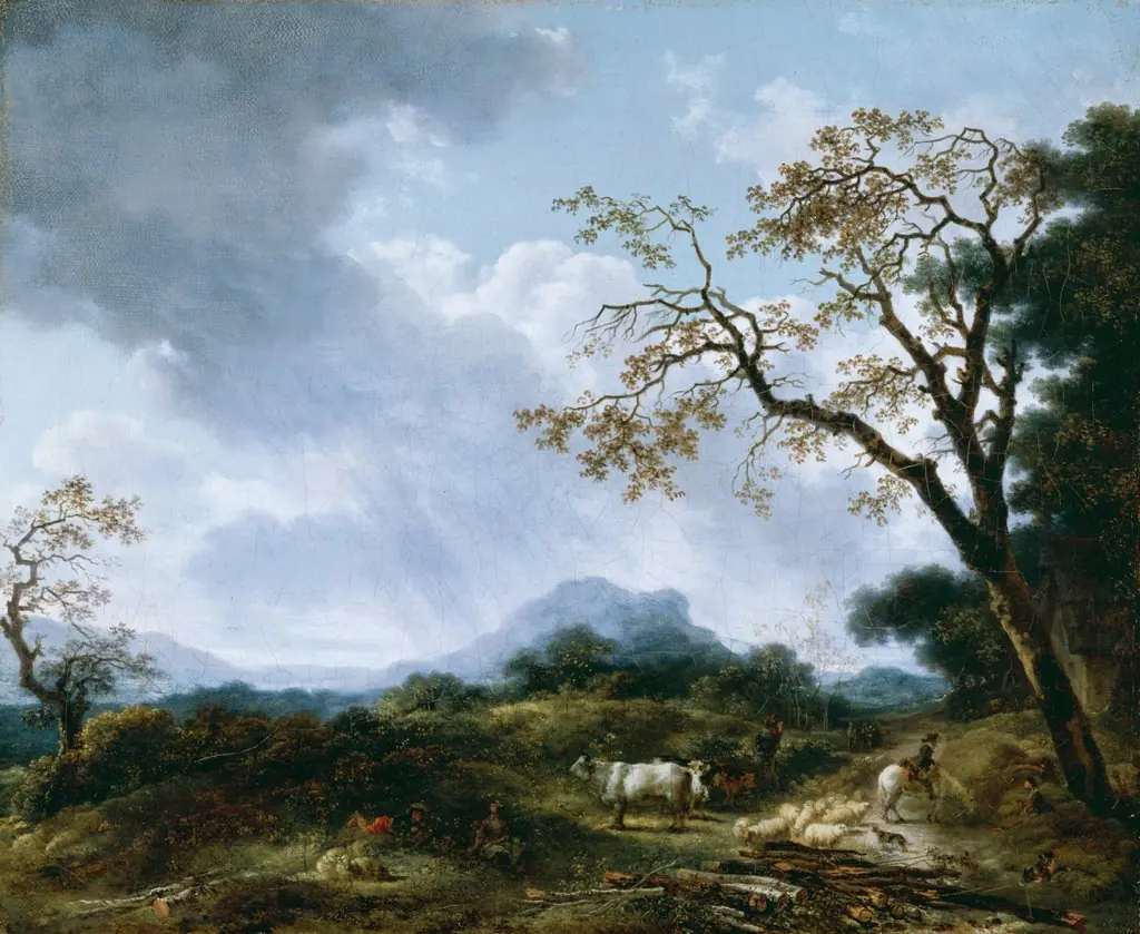 Landscape with Passing Shower, by Jean Honoré Fragonard, oil, 1765
