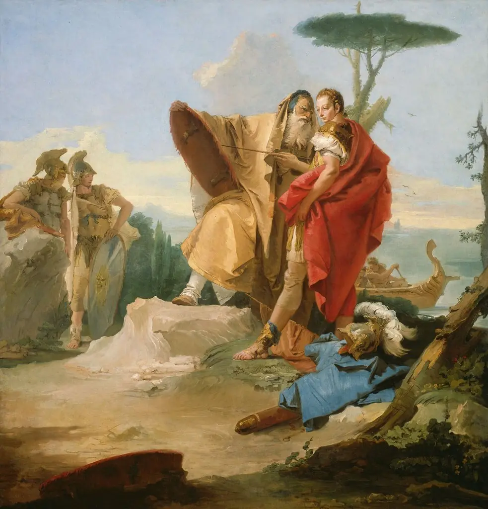 Rinaldo and the Magus of Ascalon, by Giovanni Battista Tiepolo, oil, 1743